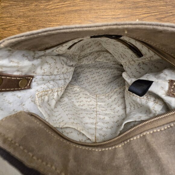 MYRA BAG Women's 100% Cotton/Leather Patchwork Design Crossbody Bag - Medium - Picture 11 of 16